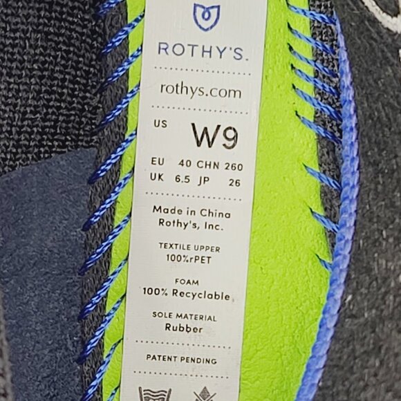 Rothy's Women's Black The Point II Canvas Slip-On Casual Ballet Flat Size 9 - Picture 6 of 7